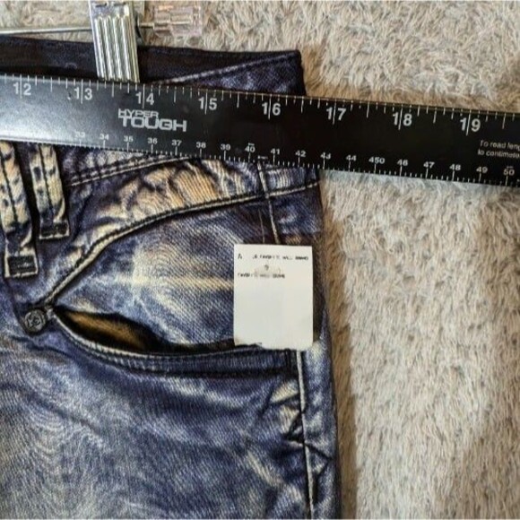 Shiny Blue Silver Bebe Jeans 31 Straight Leg Skinny pants NWT Metallic - Picture 3 of 11